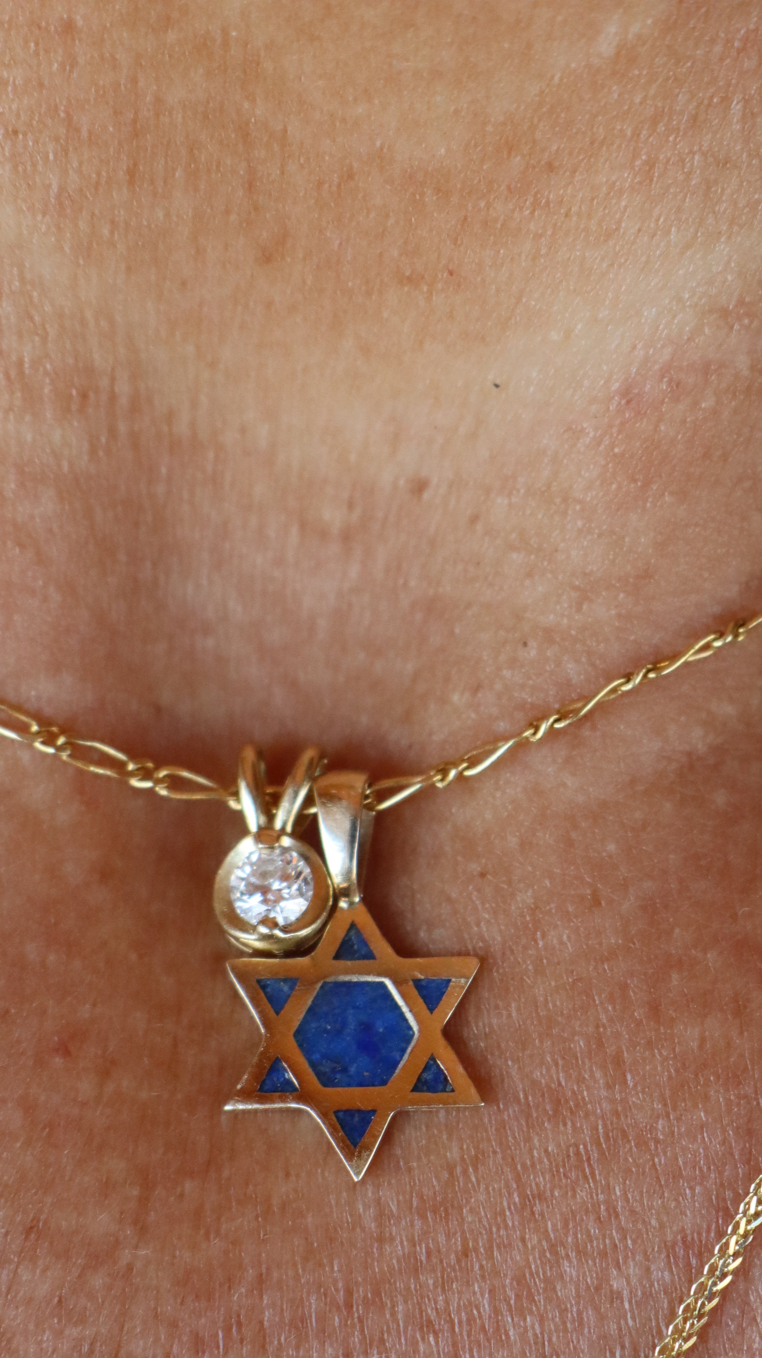 תליון זהב 14k - מגן דוד לאפיס